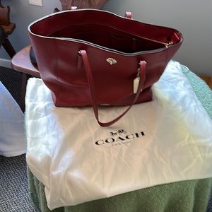 Coach, red, leather bag